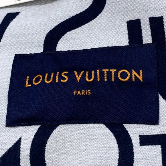 Louis Vuitton Paris Designer Jacket With Hood & Zip Closure In Navy & White - Picture 8 of 8